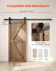 VEVOR 6FT Sliding Barn Door Hardware Kit for Single Sliding Barn Door Black