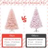 6ft Pink Artificial Christmas Tree Hinged Full Fir Tree with Metal Stand
