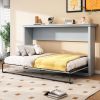 Twin Size Murphy Bed, can be Folded into a Cabinet, Gray