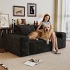63" 2Setaser Sofa,Corduroy Fabric,Deep Seat Couches,Comfy Loveseat Sofa,No Assembly,1pcs for Living room, Bedroom,Conference room ,Apartment,Black