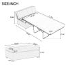 Twin Size Folding Ottoman Sleeper Bed with Mattress Convertible Guest Bed Black