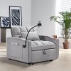 Convertible Sleeper Chair Sofa Bed Adjustable Pull Out Sleeper Chair Bed Multi-Pockets Folding Sofa Bed for Living Room Bedroom Small Space