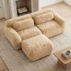 L-shaped Boneless Sofa,Soft Fluffy Plush Fabric,With Chaise 32D High Density Sponge,No Assembly Required,Ergonomic Design Bottom Anti-Slip Design