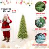 Artificial 7ft Green Christmas Tree with 1180PVC/Hard Needle Mixed Branch Tips, 400L warm white led, memory wire+iron wire