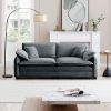 Warm and Cozy Living Room Sofa with 4 Pillows Upholstered Large Deep Seat 2 Seater Sofa for Living Room,Grey Corduroy
