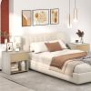 2-Tier Modern Style Nightstand with Drawer and Open Shelf for Bedroom