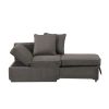 Contemporary Style 1pc Convertible Chair Gray Fabric Functional Storage Seat w Pillows Living Room