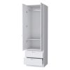 White 2-Door 2-Drawer Wardrobe