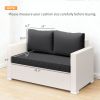 2 Seat Patio Furniture Cushions, Thick Outdoor Loveseat Cushion Set with Removable Cover, 46x26x5 in, Black