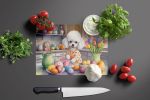 Decorating Easter White Poodle Glass Cutting Board Decorative Tempered Glass Kitchen Cutting and Serving Board Large Size Chopping Board
