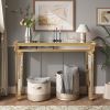 Mirror Console Table Vintage Wood Grain Carving Process Gorgeous and Noble for Entryway, Sofa Table,Living Room(48''W x 32.68''H x 14D,Gold)