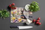 Decorating Easter Doberman Pinscher Glass Cutting Board Decorative Tempered Glass Kitchen Cutting and Serving Board Large Size Chopping Board