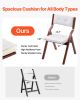 Wooden Folding Chairs with Padded Cushion and Wooden Frame White Set of 4