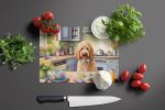 NEW Decorating Easter Goldendoodle Glass Cutting Board Decorative Tempered Glass Kitchen Cutting and Serving Board Large Size Chopping Board