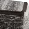 Naya 16 inch Wide Cube Pouf in Black/Grey Handwoven Cotton
