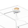 Acrylic Side Table, 2 Tiers Clear Bedside Table with Storage Shelf, Modern Rectangle Acrylic End Desk, Transparent Thick Nightstand for Bedroom
