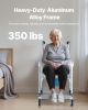 Bedside Commode Chair with 4 Wheels 4-in-1 Raised Toilet Seat 350 lbs