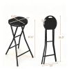 Foldable Backless Bar Stool, Waterproof HDPE Seat Counter Height Stool with Metal Frame
