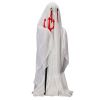 4.3ft Halloween Decorations Outdoor Life Size Animatronics Ghost with Trident, Sound-Actived Party Decor with Green Lights and Creepy Sound