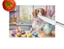 NEW Decorating Easter Brittany Spaniel Glass Cutting Board Decorative Tempered Glass Kitchen Cutting and Serving Board Large Size Chopping Board