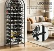 Modern Portable 45-Bottle Wine Organizer Decorative Wrought Iron Wine Rack for Home Decor And Cellar