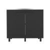 Utility sink cabinet Bussolengo, Two Cabinets, Black Wengue Finish