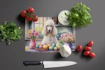 NEW Decorating Easter White Poodle Glass Cutting Board Decorative Tempered Glass Kitchen Cutting and Serving Board Large Size Chopping Board