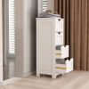 White Freestanding Storage Cabinet with 4 Drawers, Bathroom Entryway Storage Organizer for Bathroom, Living Room, Kitchen