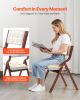 Wooden Folding Chairs with Padded Cushion and Wooden Frame White Set of 4
