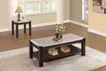 Genuine Marble Top End Table Dark Cherry Finish Wood Frame Contemporary Living Room Furniture 1pc Side Table