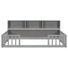 Twin Floor Bed with Bedside Bookcase,Shelves,Guardrails,Grey