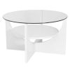 U Shaped Contemporary Coffee Table in White