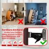 Furniture Anchors for Baby Proofing(2 Sets),Anti Tip Furniture Anchors, Furniture Wall Anchor, Adjustable Furniture Straps