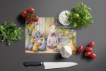 NEW Decorating Easter Bull Terrier Glass Cutting Board Decorative Tempered Glass Kitchen Cutting and Serving Board Large Size Chopping Board