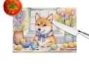 NEW Decorating Easter Shiba Inu Glass Cutting Board Decorative Tempered Glass Kitchen Cutting and Serving Board Large Size Chopping Board