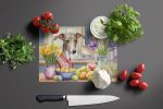 Decorating Easter Italian Greyhound Glass Cutting Board Decorative Tempered Glass Kitchen Cutting and Serving Board Large Size Chopping Board