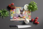 NEW Decorating Easter Miniature Pinscher Glass Cutting Board Decorative Tempered Glass Kitchen Cutting and Serving Board Large Size Chopping Board