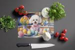 NEW Decorating Easter Bichon Frise Glass Cutting Board Decorative Tempered Glass Kitchen Cutting and Serving Board Large Size Chopping Board