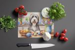 NEW Decorating Easter Bearded Collie Glass Cutting Board Decorative Tempered Glass Kitchen Cutting and Serving Board Large Size Chopping Board