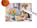 NEW Decorating Easter Airedale Terrier Glass Cutting Board Decorative Tempered Glass Kitchen Cutting and Serving Board Large Size Chopping Board