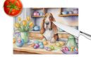 NEW Decorating Easter Basset Hound Glass Cutting Board Decorative Tempered Glass Kitchen Cutting and Serving Board Large Size Chopping Board