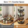 3-Tier Rotating Spice Rack Organizer Ã¢â‚¬â€œ Carbon Steel 360Ã‚Â° Metal Turntable, Multifunctional Kitchen Seasoning & Condiment Storage Rack