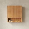 TOBI 26" Wall-Mounted Striped Bathroom Cabinet, with Doors, Shelf and Open Storage Compartment Over The Toilet Storage Cabinet for Bathroom, Kitchen