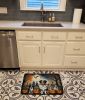Australian Shepherd Spooky Halloween Memory Foam Kitchen Mat Machine Washable Anti-Fatigue Mat Cushion Comfort Bath Mat or Kitchen Rug