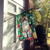 Exotic Shorthair Cat By the Christmas Tree House Flag Large Porch Sleeve Pole Decorative Outside Yard Banner Artwork Wall Hanging, Polyester, House Si