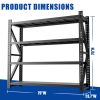 Heavy Duty Metal Adjustable Garage Shelves, 75"H x 79"W Industrial Shelving Unit 6000LBS Capacity Steel Storage Rack for Warehouse, Black