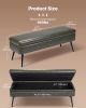 PU Leather Storage Ottoman Bench Shoe Seat with Storage & Metal Legs Green