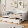 Twin Wooden Daybed with 2 drawers, Sofa Bed for Bedroom Living Room,No Box Spring Needed,White(OLD SKU:WF192860AAK)