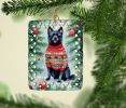 Schipperke Christmas Porcelain Ornament Christmas Tree Hanging Decorations for Home Christmas Holiday, Rectangle, Gift, Multicolor