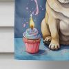 Pug Happy Birthday House Flag Large Porch Sleeve Pole Decorative Outside Yard Banner Artwork Wall Hanging, Polyester, House Size, Multicolor